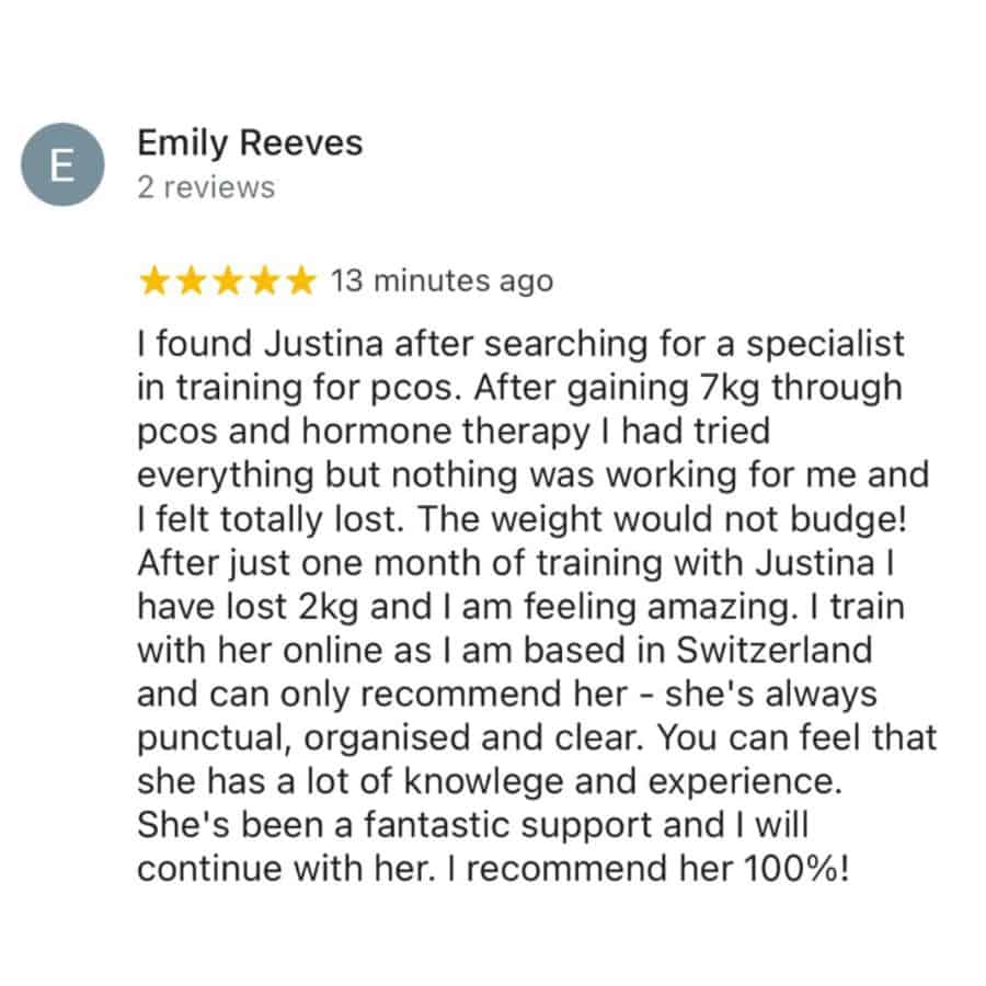 PCOS personal trainer review 1